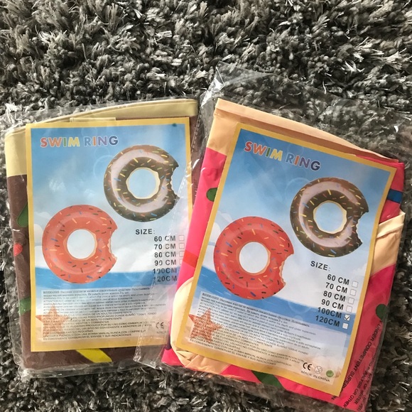 Summer pool floats donut sprinkles pink brown 39” - Picture 2 of 3